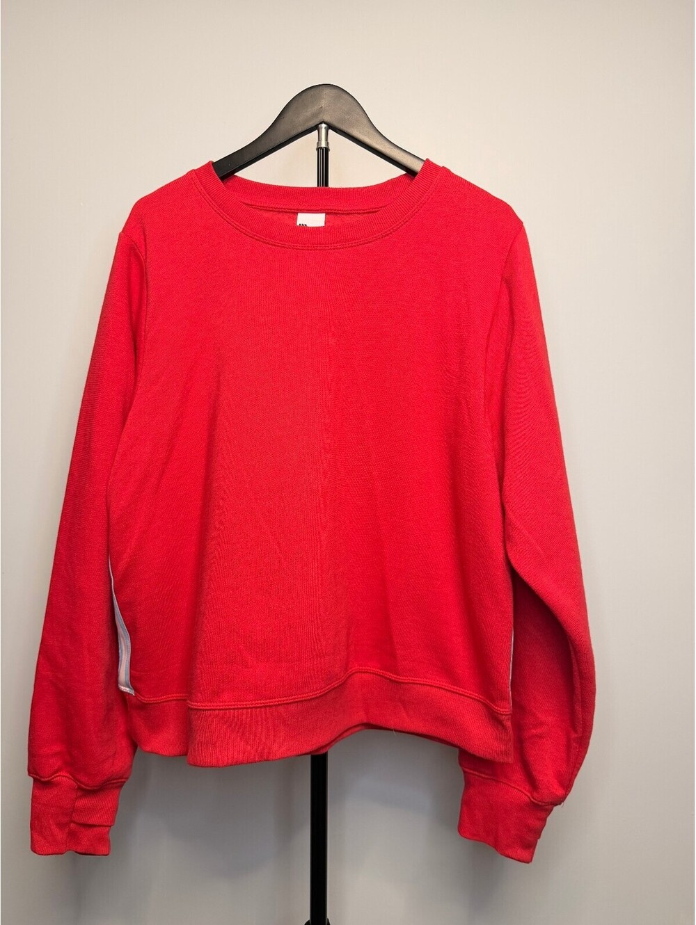 All in Motion Red Crewneck Sweatshirt with Side Stripe Detail, Size Large